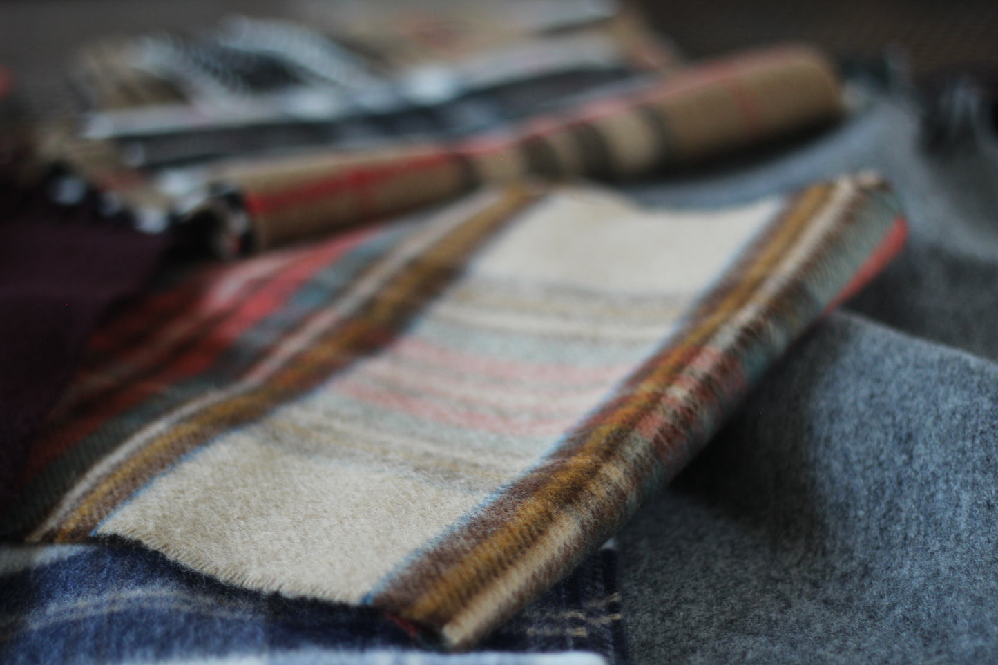 ÉCHARPE TARTAN BEIGE