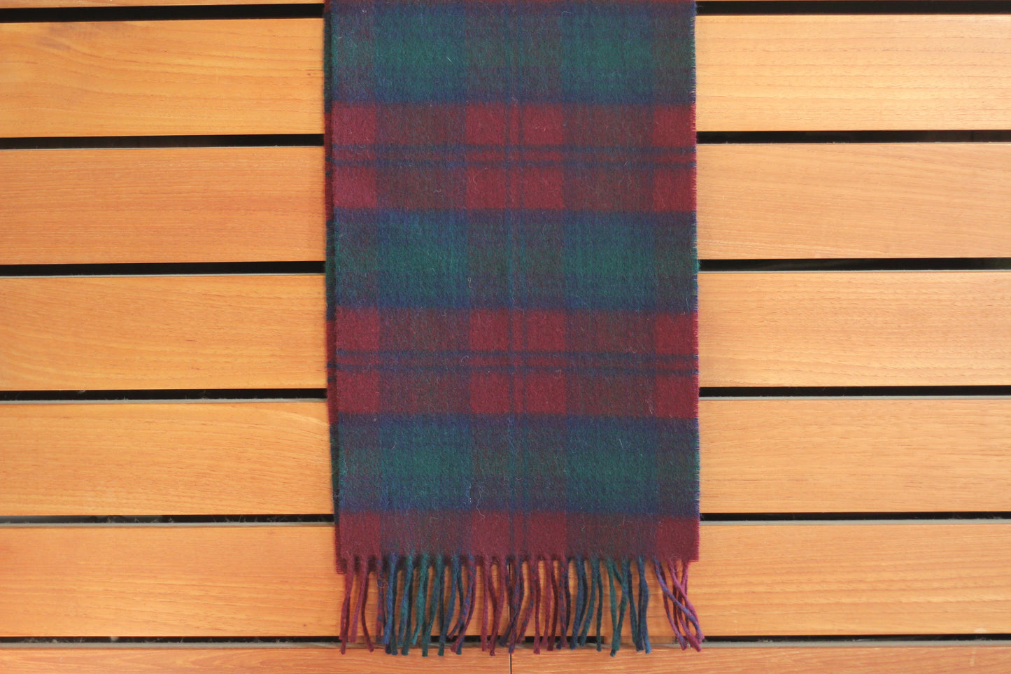 ÉCHARPE TARTAN BORDEAUX ET BLEU