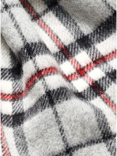 ÉCHARPE TARTAN GRIS CLAIR ET NOIR
